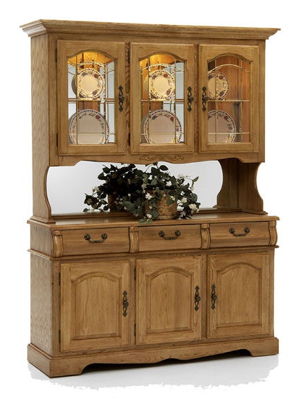 Intercon Casual Dining Oak Large China Cabinet CO CA 3050 BRU C Carol House Furniture Maryland